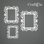 Set of Chipboard Frames 0020Z (3 pcs, approx. 14x11,5cm, 12x10cm, 9x7,5cm; x0,15cm)