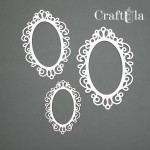 Set of Chipboard Frames 0024Z (3 pcs, approx. 14x9,5cm, 12x8cm, 9x6cm; x0,15cm)