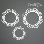 Set of Chipboard Frames 0027Z (3 pcs, dia approx. 14cm, 12cm, 9cm; x0,15cm)