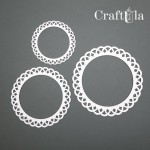Set of Chipboard Frames 0032Z (3 pcs, dia approx. 14cm, 12cm, 9cm; x0,15cm)