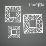 Set of Chipboard Frames 0038Z (3 pcs, approx. 14x14cm, 12x12cm, 9x9cm; x0,15cm)