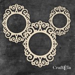 Set of Chipboard Frames 0040Z (3 pcs, approx. 14x10cm, 12x9cm, 9x6cm x0,15cm)