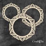Set of Chipboard Frames 0044Z (3 pcs, dia approx. 14cm, 12cm, 9cm; x0,15cm)