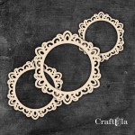 Set of Chipboard Frames 0055Z (3 pcs, dia approx. 14cm, 12cm, 9cm; x0,15cm)