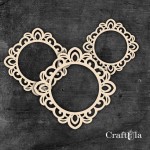 Set of Chipboard Frames 0056Z (3 pcs, dia approx. 14cm, 12cm, 9cm; x0,15cm)