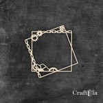 Set of Chipboard Frames/Corners 1553 – Steampunk - (2 pcs, approx. 9x9x0,15cm)