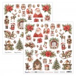 Double-sidedpaper 30,5x30,5cm Christmas Wonderland – 07, elements to cut, mirror/pop-up print, 190 gsm (1 sheet)