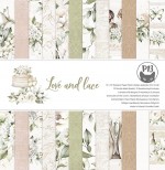 Paper Collection Set 30,5x30,5cm Love and Lace, 240 gsm (12 double-sided sheets, 12 designs, 2x6 double-sided sheets, 2x bonus design 30,5x30,5 cm on the cover)