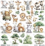 One-sided paper 30,5x30,5 cm Simple Story 4 – Animals 2, 250 gsm, (1 sheet)