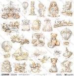 One-sided paper 30,5x30,5 cm Lovely Day In Blue – Baby 9, 250 gsm, (1 sheet)