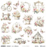 One-sided paper 30,5x30,5 cm Sunny Blooms – Elements 14, 250 gsm, (1 sheet)