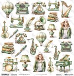 One-sided paper 30,5x30,5 cm White Roses – Elements 6, 250 gsm, (1 sheet)