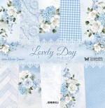 Paper Collection Set 30,5x30,5 cm Lovely Day In Blue, 250 gsm (5 double-sided sheets, 10 designs, bonus design 30x30 cm on the cover)