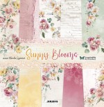 Paper Collection Set 20,3x20,3 cm Sunny Blooms, 250 gsm (15 -3x5 double-sided sheets, 10 designs, bonus design on the cover)