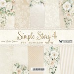 Paper Collection Set 20,3x20,3 cm Simple Story 4, 250 gsm (15 -3x5 double-sided sheets, 10 designs, bonus design on the cover)