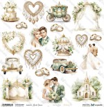 One-sided paper 30,5x30,5 cm White Roses – Wedding 8, 250 gsm, (1 sheet)