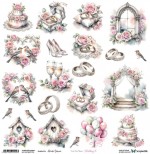 One-sided paper 30,5x30,5 cm Pink Roses – Wedding 6, 250 gsm, (1 sheet)