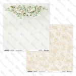 Double-sided paper 30,5x30,5 cm White Roses 0506, 250 gsm, 2 designs (1 sheet)