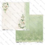 Double-sided paper 30,5x30,5 cm White Roses 0910, 250 gsm, 2 designs (1 sheet)