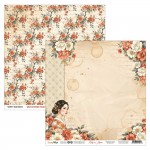 Double-sidedpaper 30,5x30,5cm Lady in Japan - 01, 250 gsm (1 sheet)