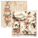 Double-sidedpaper 30,5x30,5cm Lady in Japan - 06, 250 gsm (1 sheet)