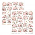 Double-sidedpaper 30,5x30,5cm Shabby Pack 2 – 13, flowers to cut, mirror/pop-up print, 190 gsm (1 sheet)