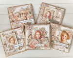5 card kit and online workshop in English – Rosalia ( includes all necessary materials except glue )
