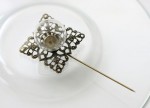 Hairpin with glass decoration 20mm (clr 80)