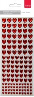 Adhesive gems red hearts – 128 pcs (42x12mm, 42x10mm, 44x6mm )