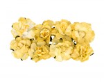 Paper Flowers - Curly Rose – Light Yellow (8 Pieces Per Pack) (clr 70)