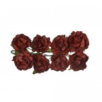 Paper Flowers - Curly Rose – Brown (8 Pieces Per Pack) (clr 70)