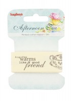 Printed cotton ribbon Afternoon Tea, 25mm, 2m