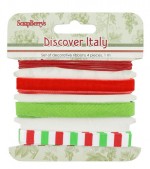 Set of decorative ribbons Discover Italy, 4 pcs, 1m each (clr 70)