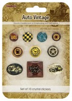 Crystal stickers decoration. Auto Vintage Set of 10 crystal stickers (clr 80)