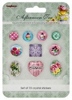 Crystal stickers decoration. Afternoon Tea Set of 10 crystal stickers (clr 70)