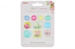 Crystal stickers decoration. Floral Embroidery Set of 10 crystal stickers (clr 70)